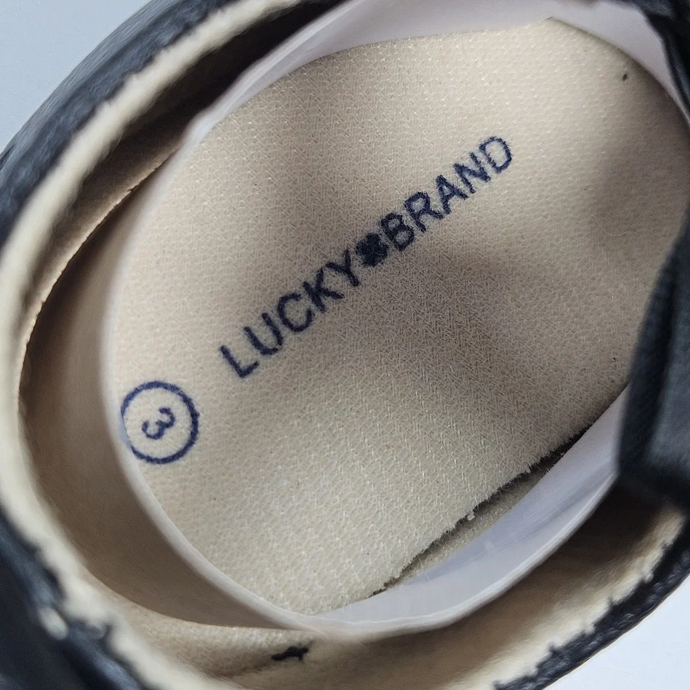 Lucky Brand Mary Jane Flats Girls 3 Black Bow Satin Ribbon Crib Shoes 6-9m NEW‎
